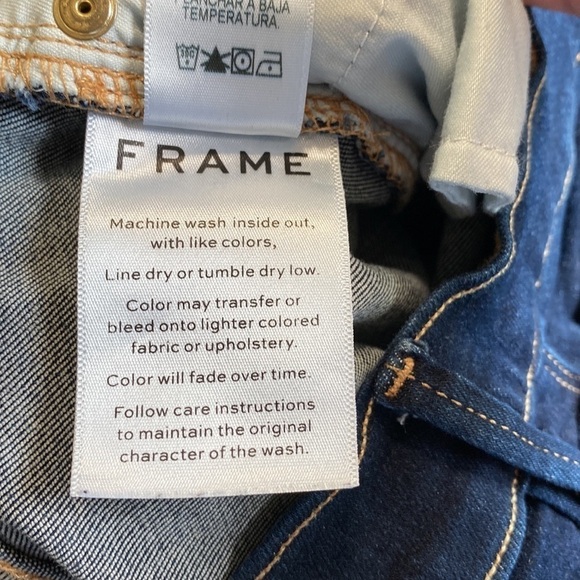 FRAME Le Sylvie High Waist Side Slit Ankle Straight Leg Jeans In Cabana Sz 26 - Picture 13 of 13